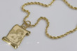 Włoski złoty medalion Anioła 14k z łańcuchem sznurka pm016ycc019y