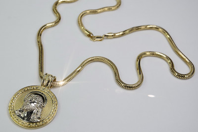 Collar de Jesús en Oro y Cadena de Cuerda (Plata)