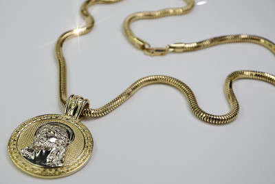 Collar de Jesús en Oro y Cadena de Cuerda (Plata)