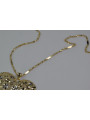 Italienisches 14 Karat Gold modernes Herzanhänger & Seil Kette. cpn003yw&cc012y