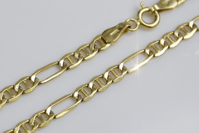 Elegant 14K Yellow Gold Guccistyle Figaro Chain Necklace cc046y