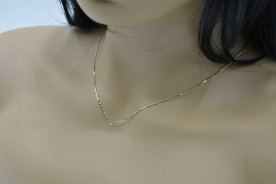 "Elegant 14K Yellow Gold Diamond Chain Necklace" cc033y