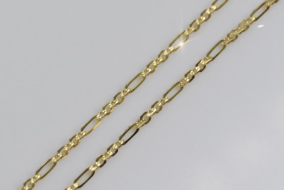 Cadena de ancla de diamante de oro amarillo italiano 14k cc084y