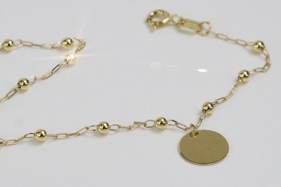 Italienische Gelbgold Damenarmband 14 Karat Kreis Armband Celebrity cbc002y