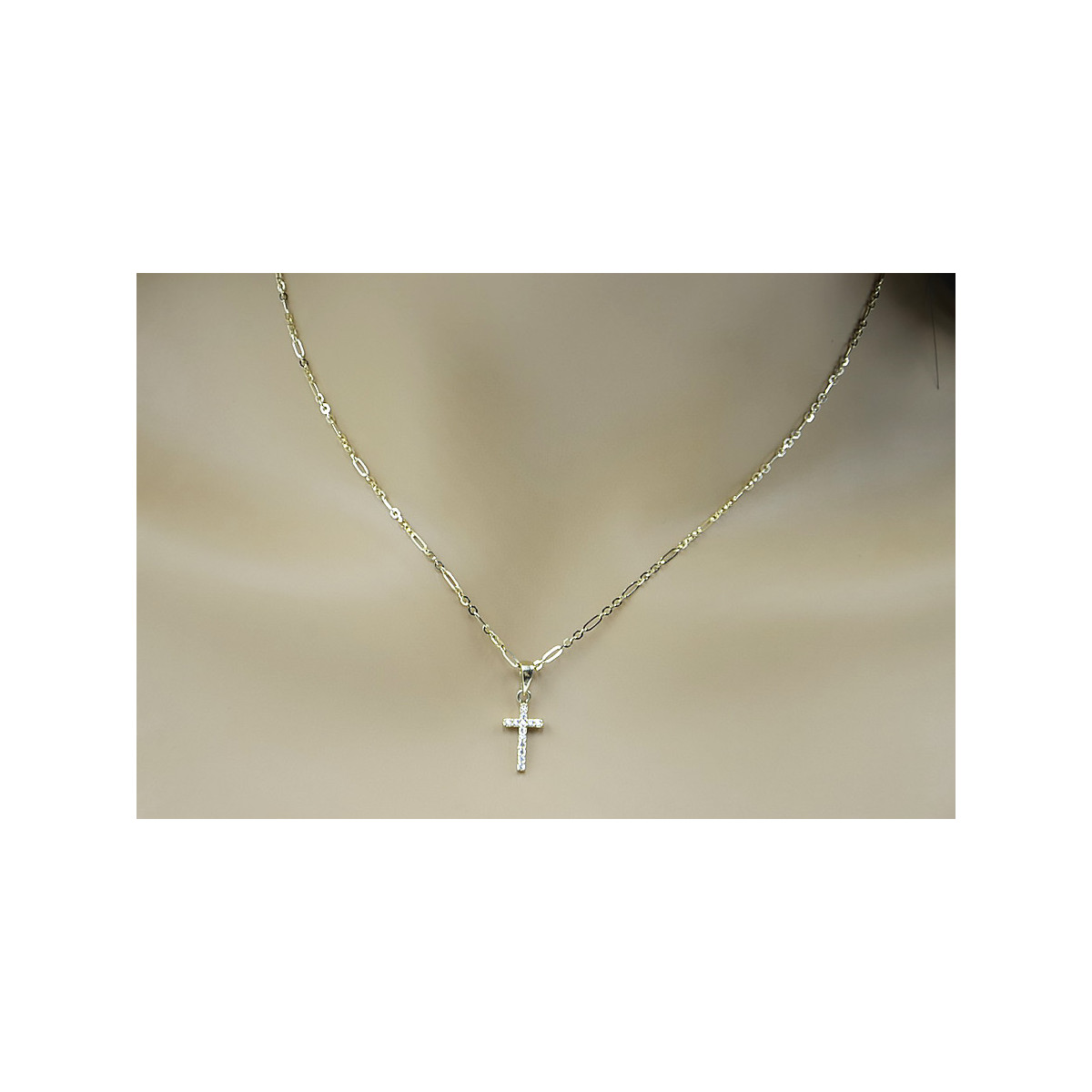 "Faithful Cross & Anchor 14k Gold Chain" ctc012y&cc084y