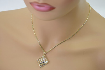 "Exquisite Italian 14k Gold Pendant Set with Snake Chain" cpn004yw&cc078y