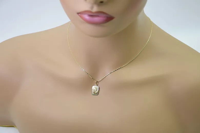 Pendentif en forme d’icône médaillon en or Mary avec chaîne ★ zlotychlopak.pl ★ or 585 333 prix bas