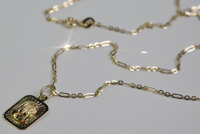Goldene Muttergottes Medaillon mit Ankerkette pm012y&cc084y