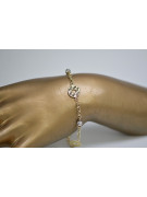 Pulsera de Fantasía en Oro Italiano 14k Blanco y Amarillo cfb002yw