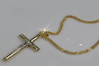 Italienisches gelbes 14k Gold katholisches Kreuz & Spiga Kette ctc001y&cc036y