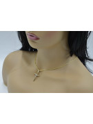 Elegant Italian 14k Gold Catholic Cross Necklace with Spiga Chain ctc001y&cc036y