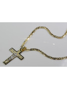 Croix catholique en or jaune 14 carats italien & perles de nacre 