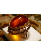 Rosa rusa rosa soviética rojo URSS 585 583 oro anillo ámbar vrab005