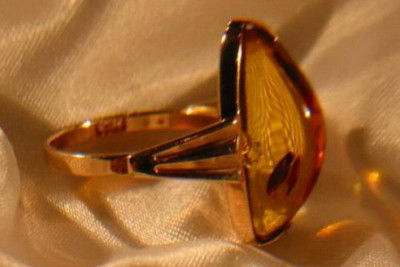 Russische Rose Sowjetische Rosa UdSSR rot 585 583 Gold Bernstein Ring vrab006