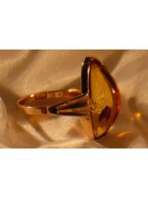 Russian rose Soviet pink USSR red 585 583 gold amber ring vrab006