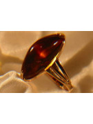 Rosa rusa rosa soviética rojo URSS rojo 585 583 anillo ámbar oro vrab006