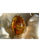 Rosa rusa rosa soviética rojo URSS 585 583 anillo ámbar dorado vrab009