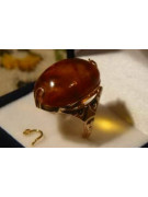 Russian rose Soviet pink USSR red 585 583 gold amber ring vrab011