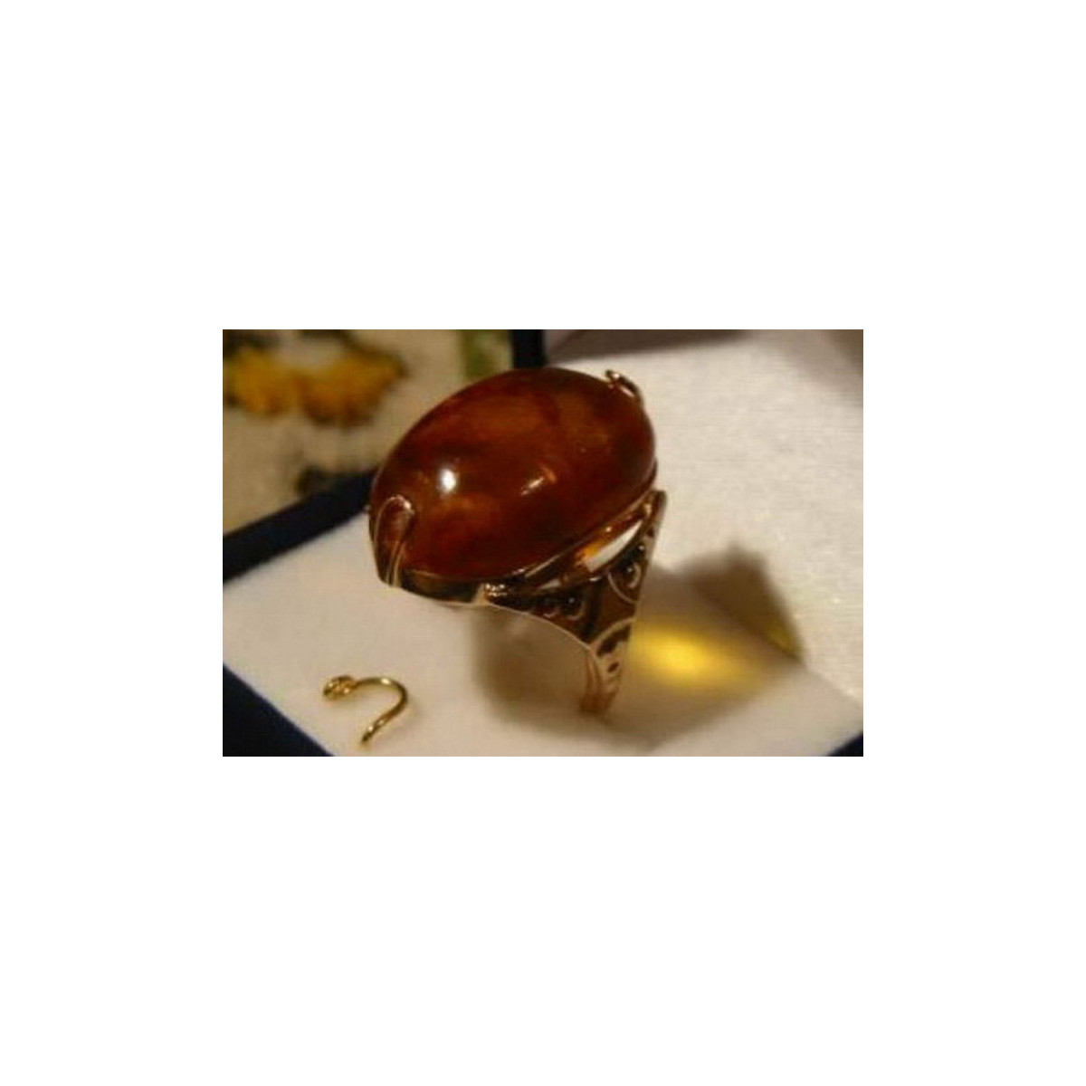 Rosa rusa rosa soviética rojo URSS 585 583 oro anillo ámbar vrab011