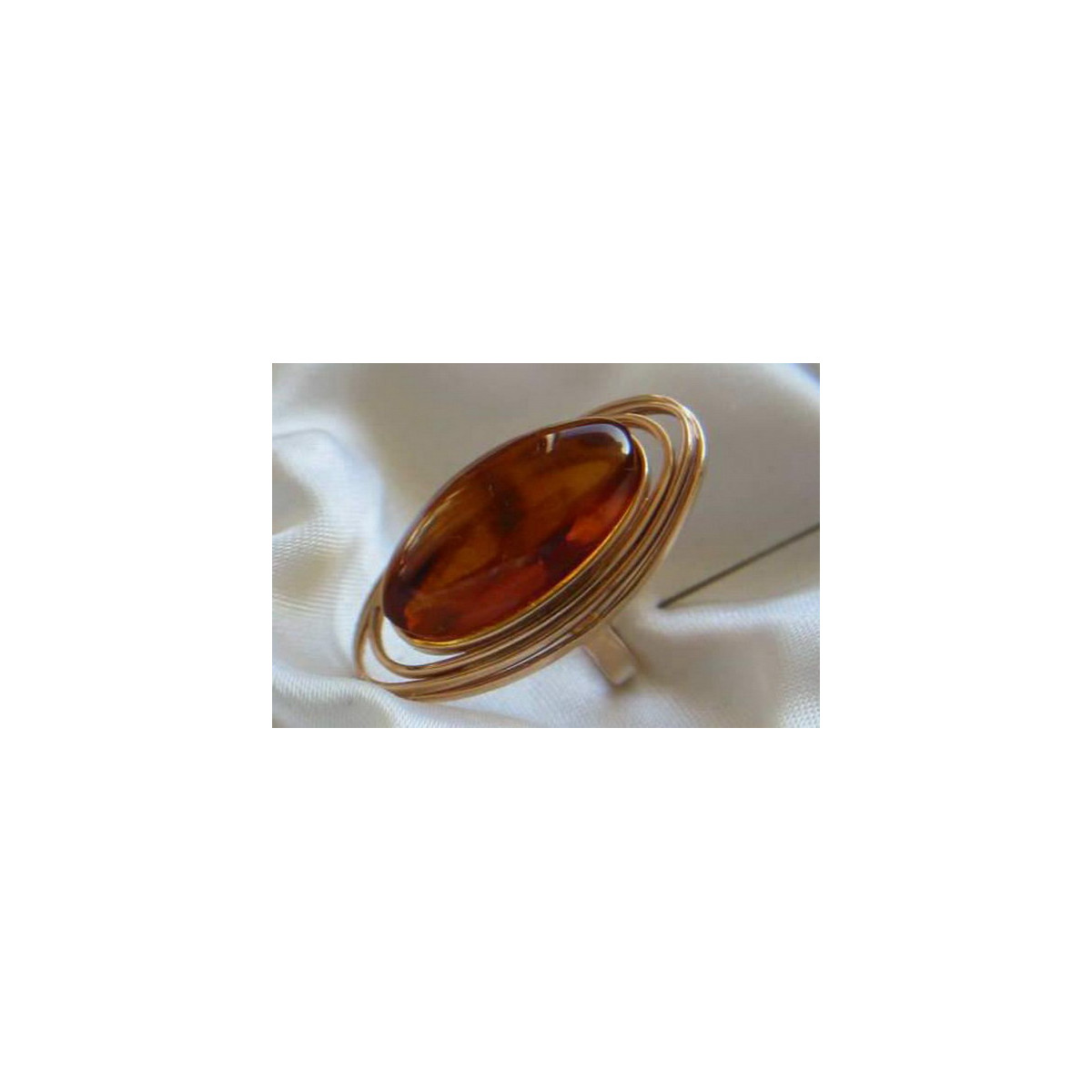 Russian rose Soviet pink USSR red 585 583 gold amber ring vrab012