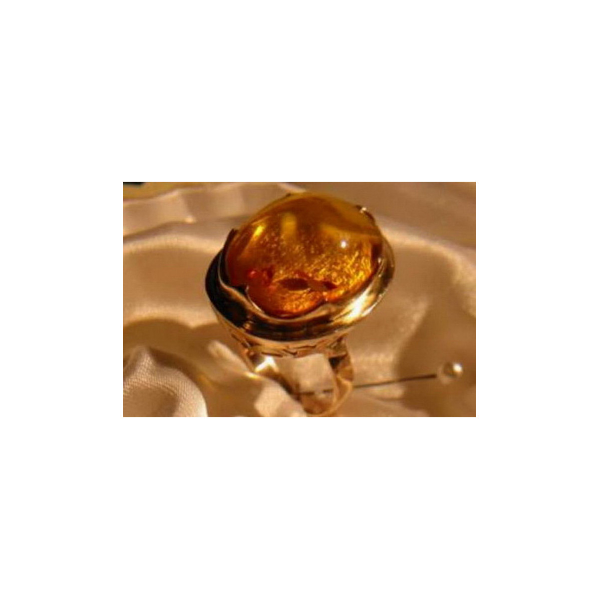 Rose russe rose soviétique URSS rouge 585 583 bague ambre or vrab013