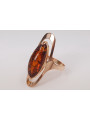 Russian rose Soviet pink USSR red 585 583 gold amber ring vrab016