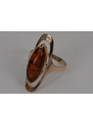 Russian rose Soviet pink USSR red 585 583 gold amber ring vrab016