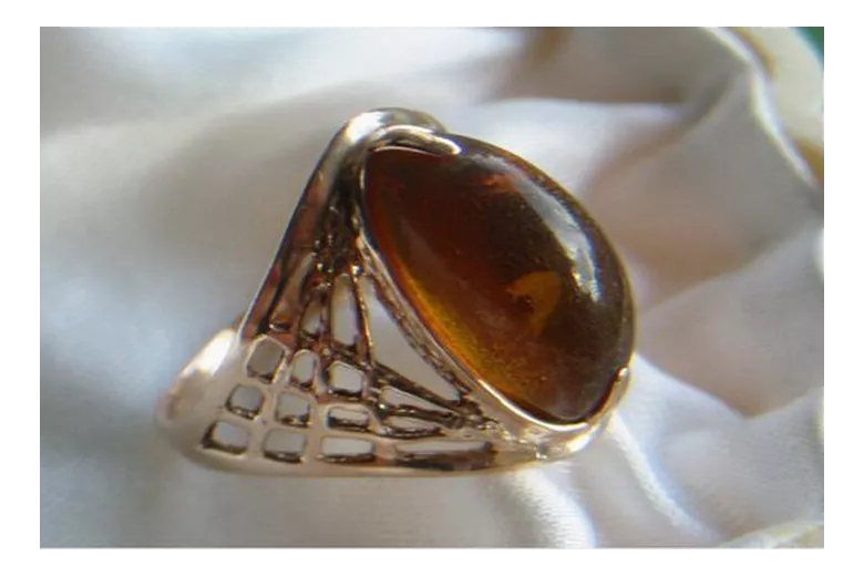 Russian rose Soviet pink USSR red 585 583 gold amber ring vrab023