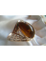 Russian rose Soviet pink USSR red 585 583 gold amber ring vrab023