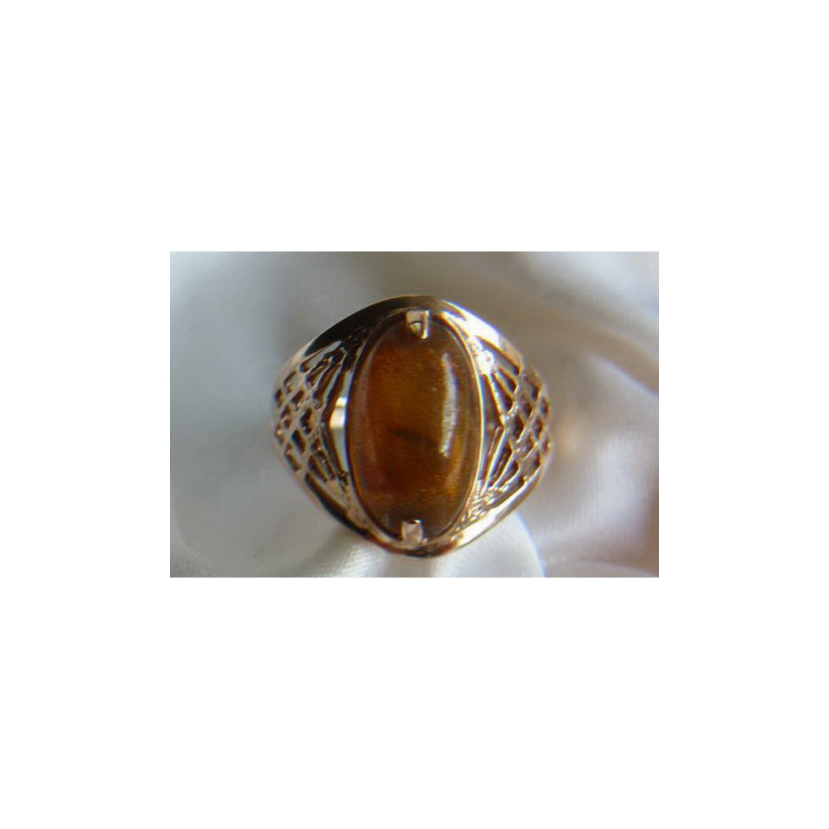 Russian rose Soviet pink USSR red 585 583 gold amber ring vrab023