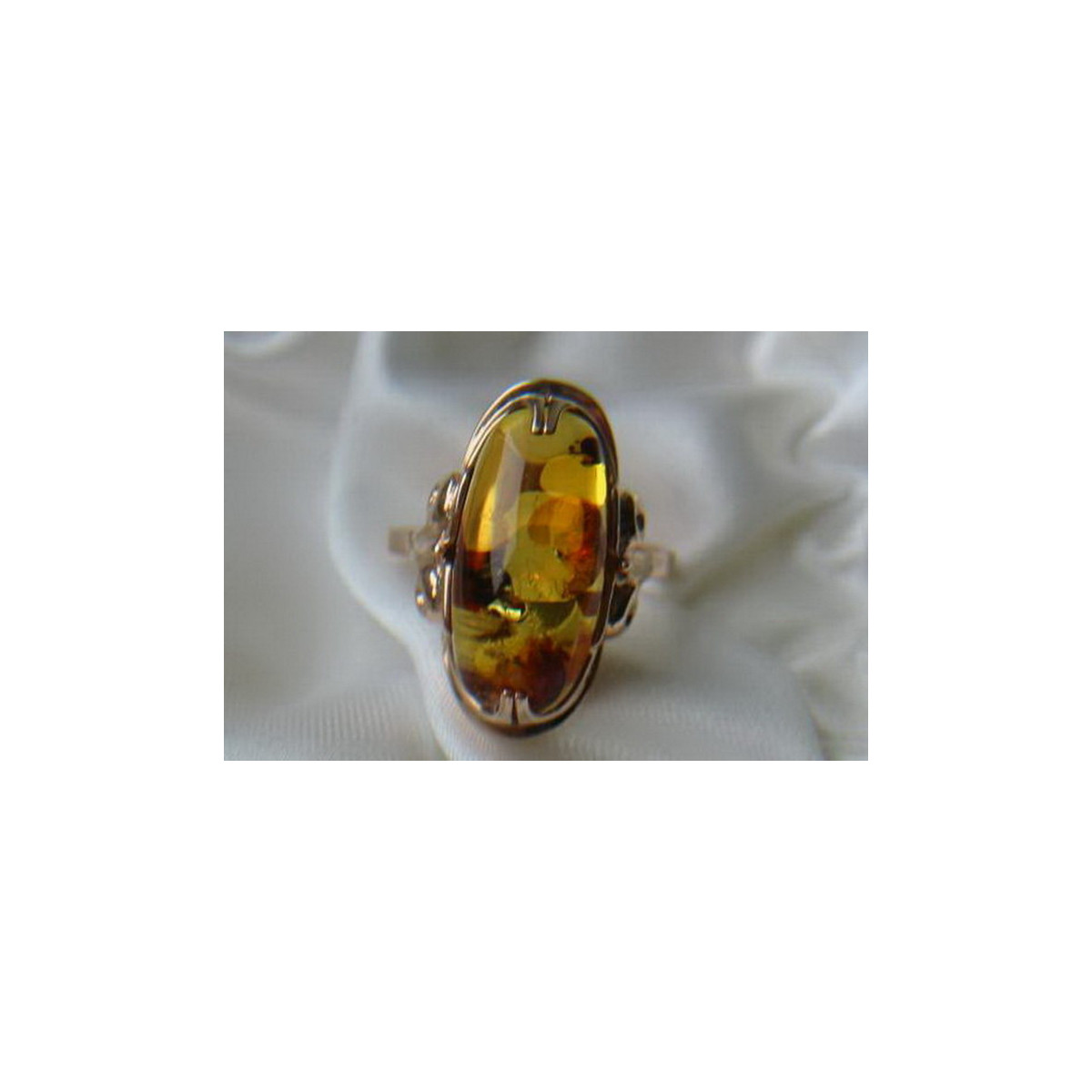 Russian rose Soviet pink USSR red 585 583 gold amber ring vrab024