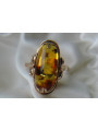 Russian rose Soviet pink USSR red 585 583 gold amber ring vrab024