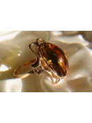 Russian rose Soviet pink USSR red 585 583 gold amber ring vrab026