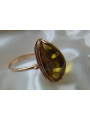 Russian rose Soviet pink USSR red 585 583 gold amber ring vrab027