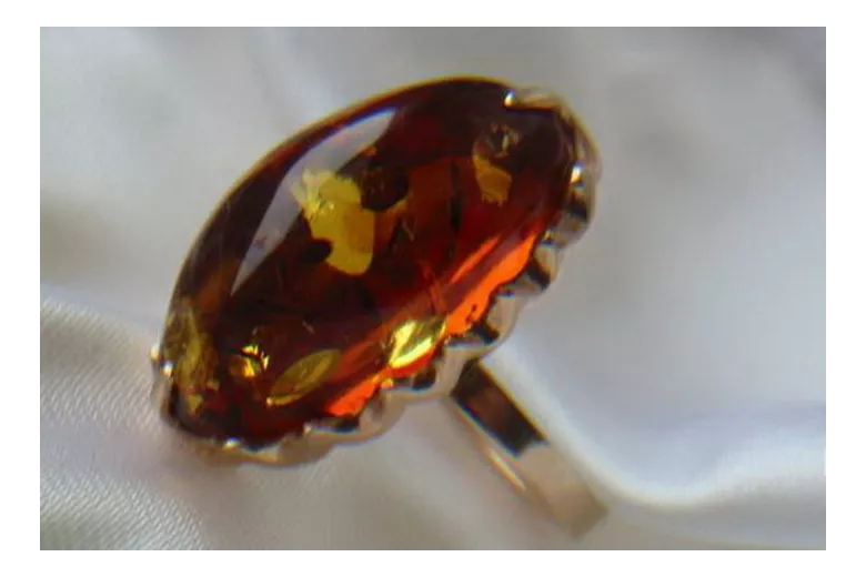 Russian rose Soviet pink USSR red 585 583 gold amber ring vrab028