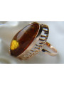 Russian rose Soviet pink USSR red 585 583 gold amber ring vrab029