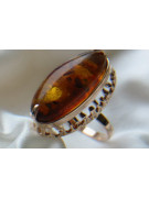 Russian rose Soviet pink USSR red 585 583 gold amber ring vrab029