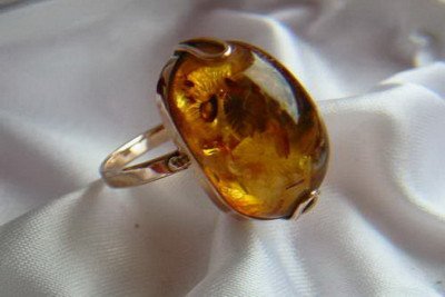 "Antique Amber Feature 14K Rose Gold Ring" vrab030 vrab030