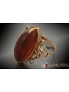 Russian rose Soviet pink USSR red 585 583 gold amber ring vrab039