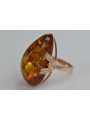 Russian rose Soviet pink USSR red 585 583 gold amber ring vrab040