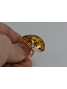 Russian rose Soviet pink USSR red 585 583 gold amber ring vrab040