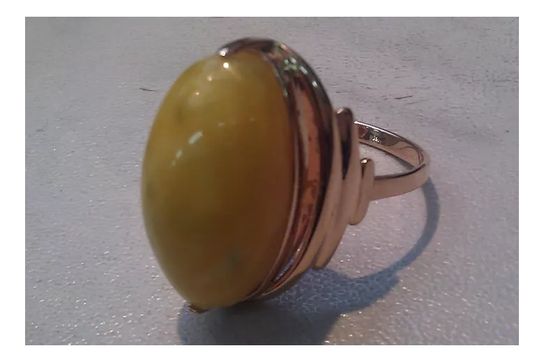 Russian rose Soviet pink USSR red 585 583 gold amber ring vrab042