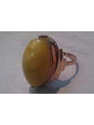 Rosa rusa rosa soviética rojo URSS 585 583 oro anillo ámbar vrab042