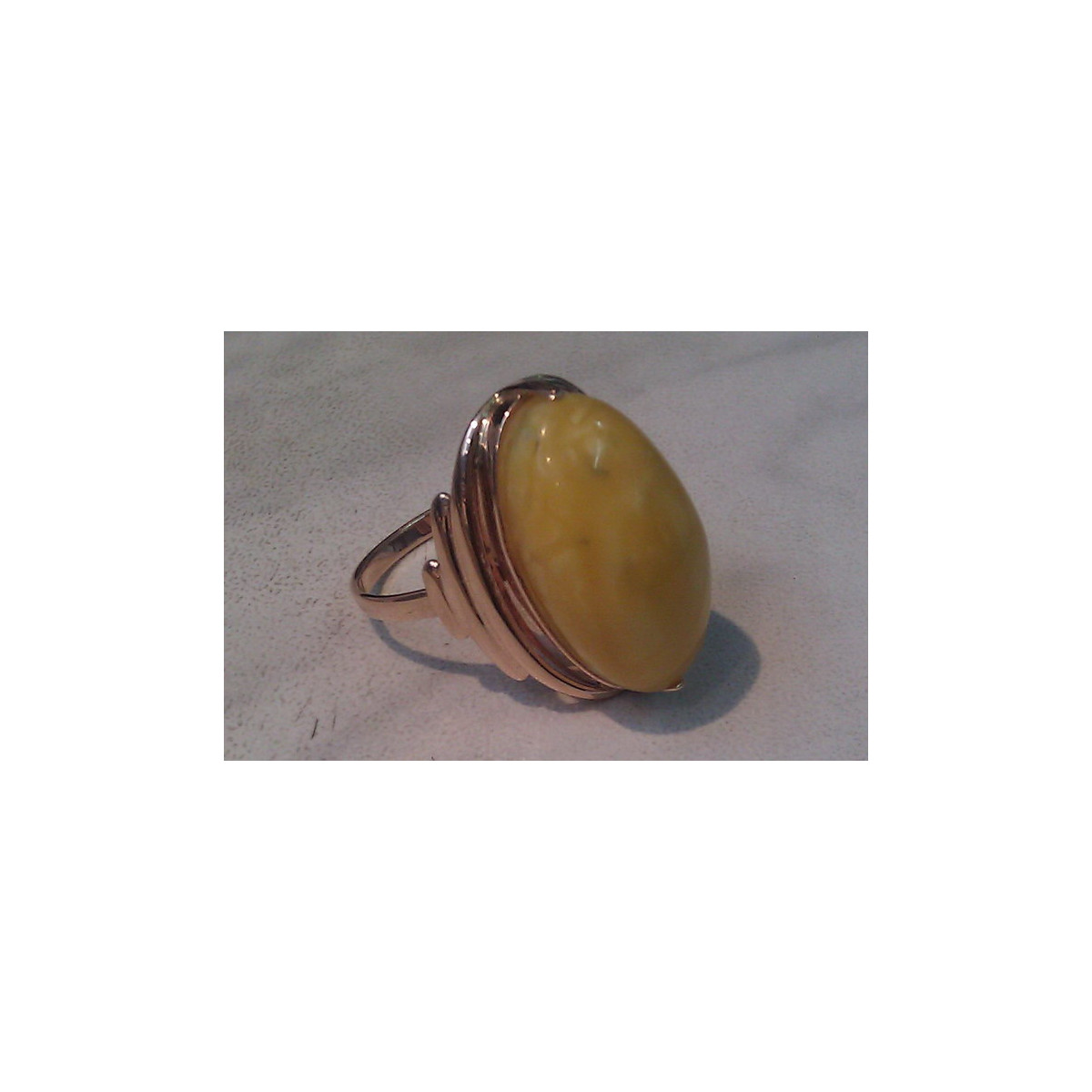 Russian rose Soviet pink USSR red 585 583 gold amber ring vrab042