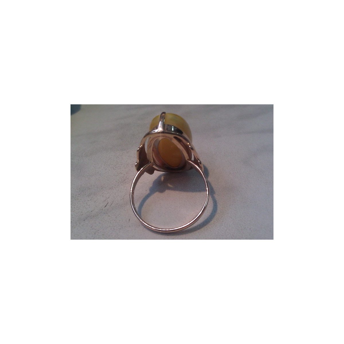 Rosa rusa rosa soviética rojo URSS 585 583 oro anillo ámbar vrab042