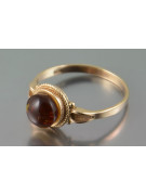 Russian rose Soviet pink USSR red 585 583 gold amber ring vrab044