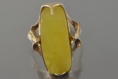 "Anillo de Ámbar Elegancia Antigua con Oro Rosa 14K 585" vrab047 vrab047