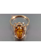 Rosa rusa rosa soviética rojo URSS 585 583 anillo ámbar oro vrab048