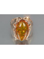 Russian rose Soviet pink USSR red 585 583 gold amber ring vrab048