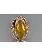 Russian rose Soviet pink USSR red 585 583 gold amber ring vrab049